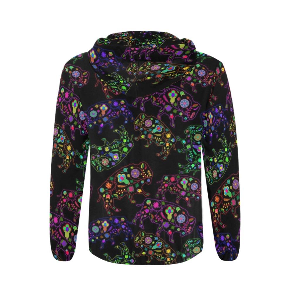 Floral Buffalo All Over Print Full Zip Hoodie for Men (Model H14) All Over Print Full Zip Hoodie for Men (H14) e-joyer 