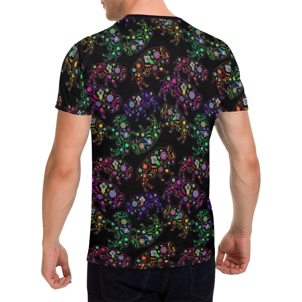 Floral Buffalo All Over Print T-Shirt for Men (USA Size) (Model T40) All Over Print T-Shirt for Men (T40) e-joyer 