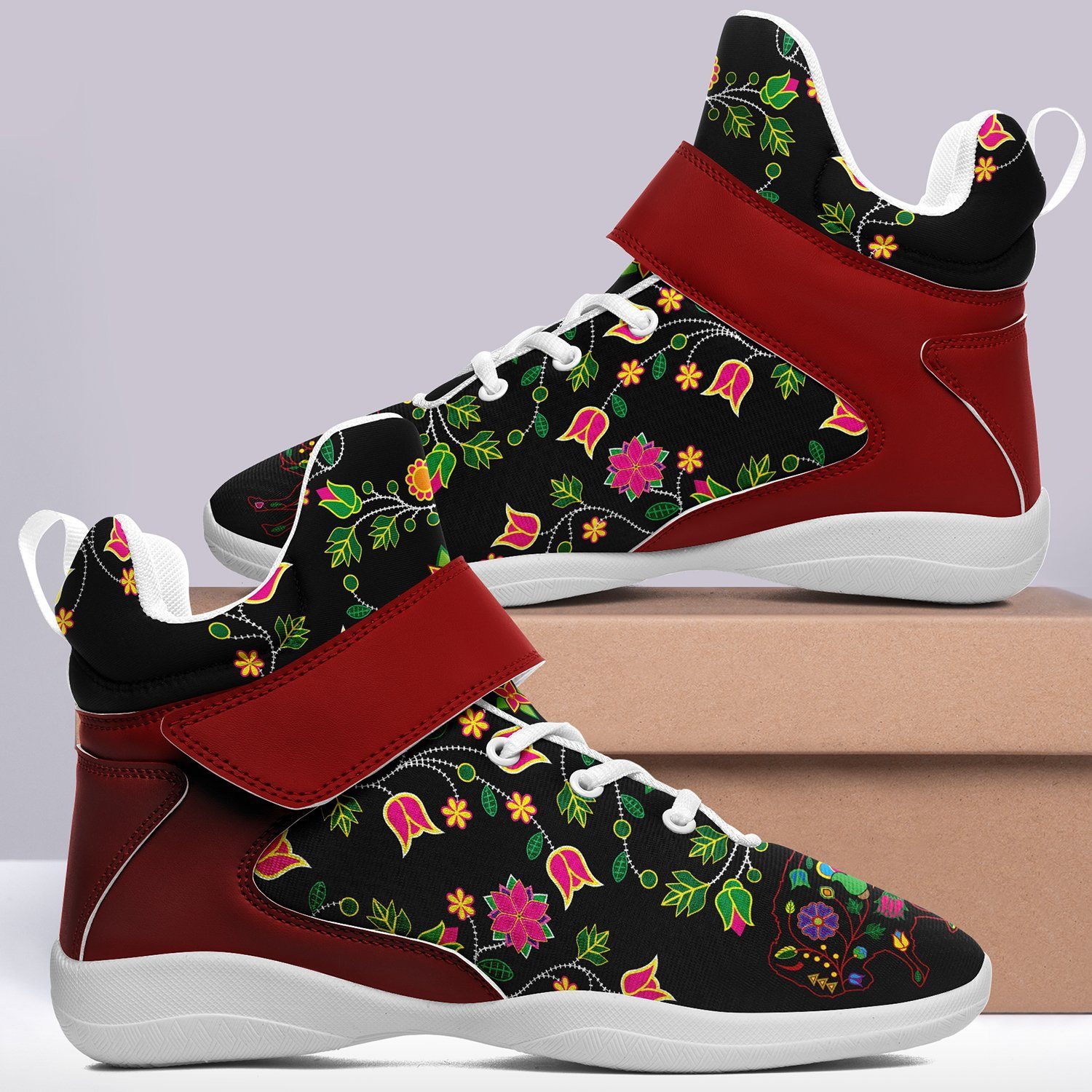 Floral Buffalo Ipottaa Basketball / Sport High Top Shoes - White Sole 49 Dzine 