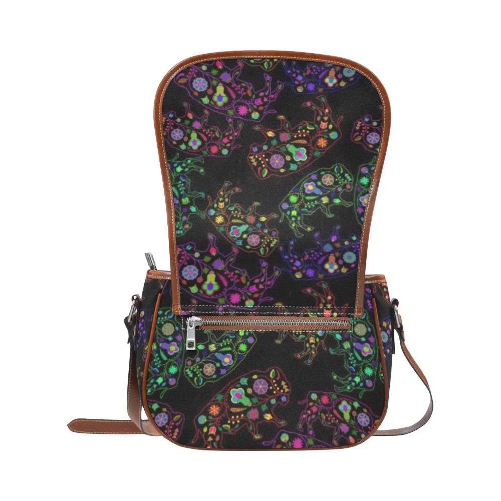 Floral Buffalo Saddle Bag/Small (Model 1649) Full Customization bag e-joyer 