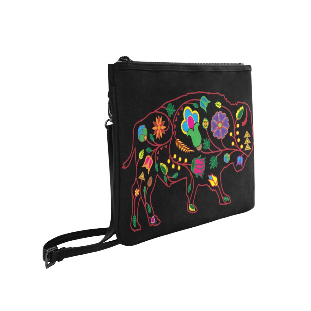 Floral Buffalo Slim Clutch Bag (Model 1668) Slim Clutch Bags (1668) e-joyer 