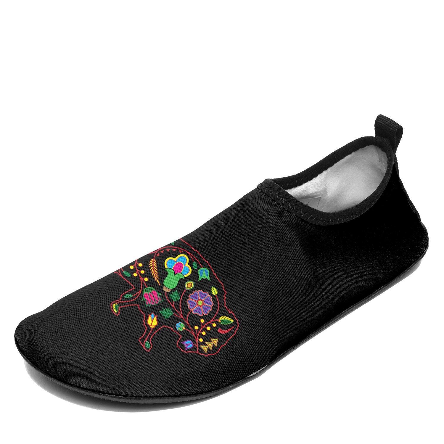 Floral Buffalo Sockamoccs Kid's Slip On Shoes 49 Dzine 