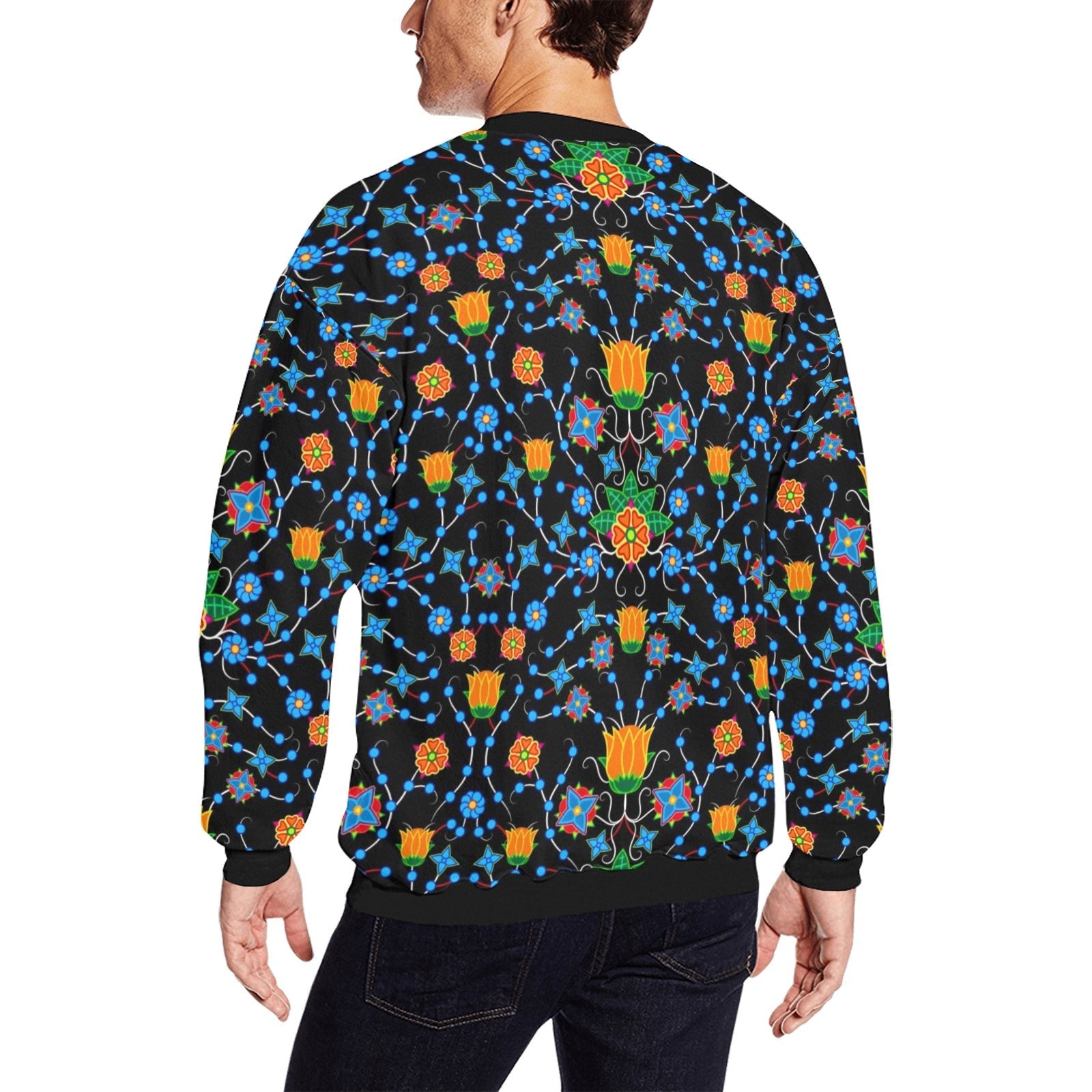 Floral Damask All Over Print Crewneck Sweatshirt for Men (Model H18) shirt e-joyer 