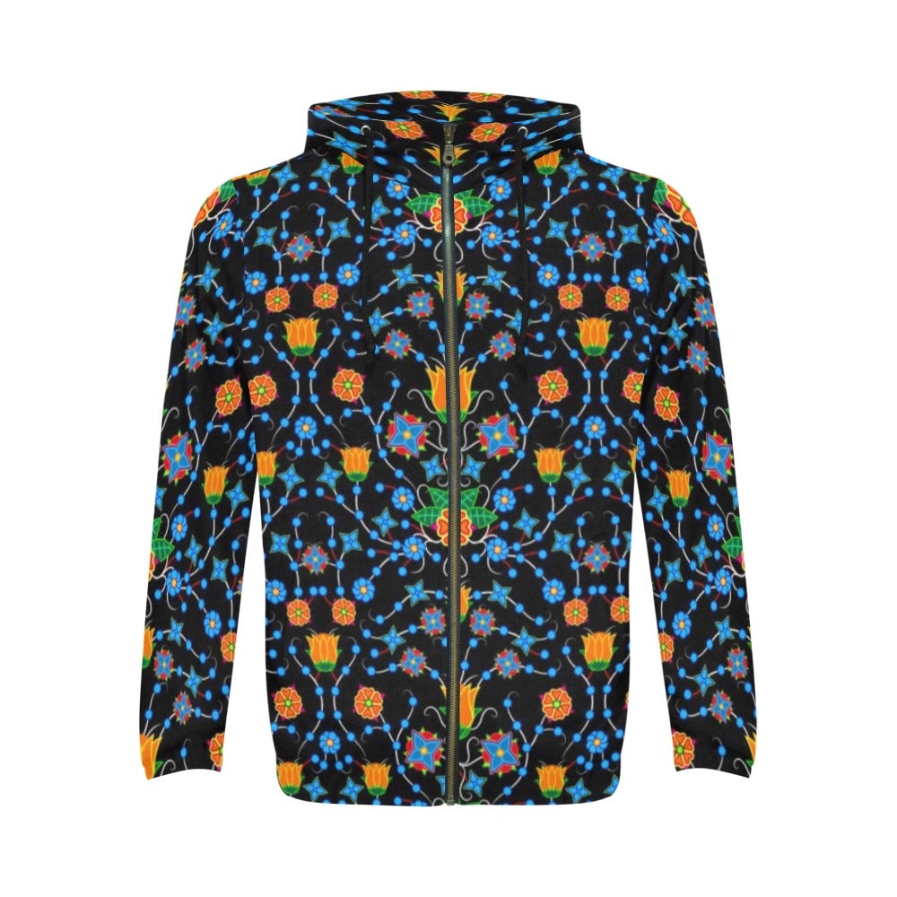 Floral Damask All Over Print Full Zip Hoodie for Men (Model H14) hoodie e-joyer 