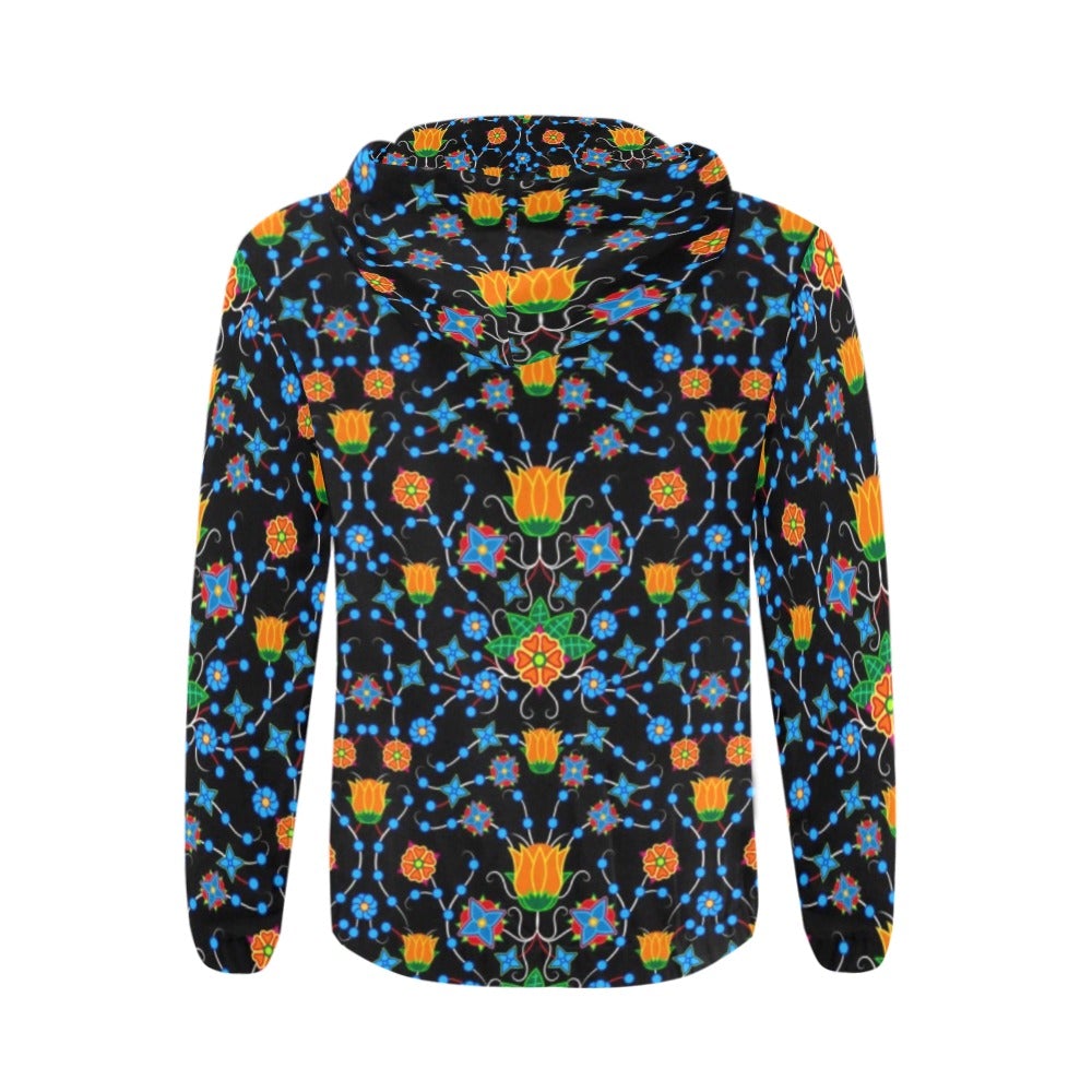 Floral Damask All Over Print Full Zip Hoodie for Men (Model H14) hoodie e-joyer 
