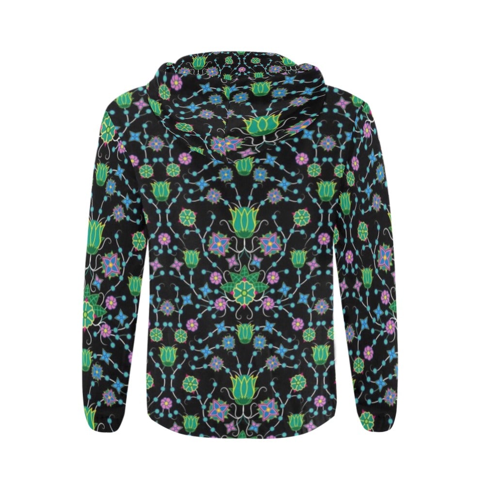Floral Damask Garden All Over Print Full Zip Hoodie for Men (Model H14) hoodie e-joyer 