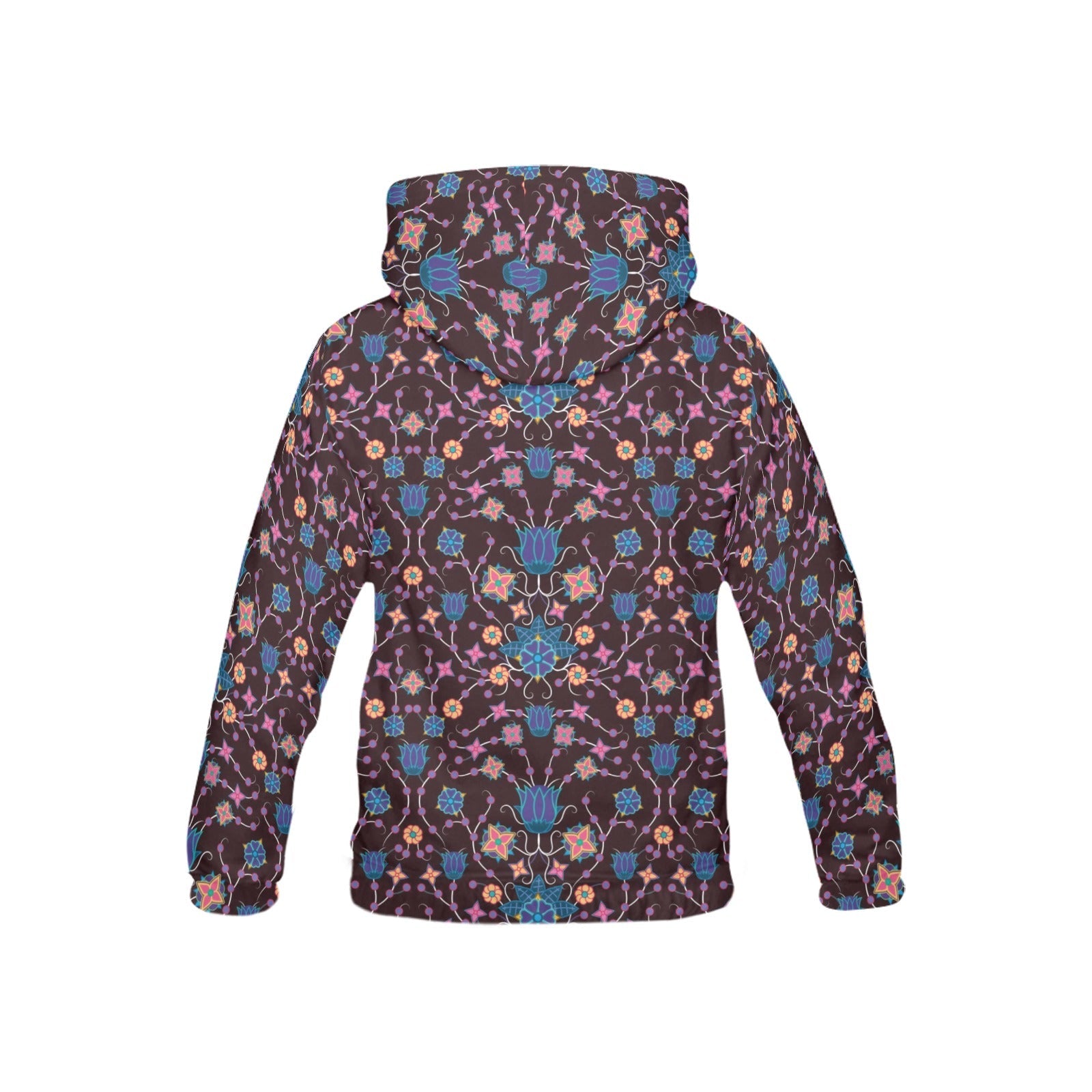 Floral Damask Purple All Over Print Hoodie for Kid (USA Size) (Model H13) All Over Print Hoodie for Kid (H13) e-joyer 