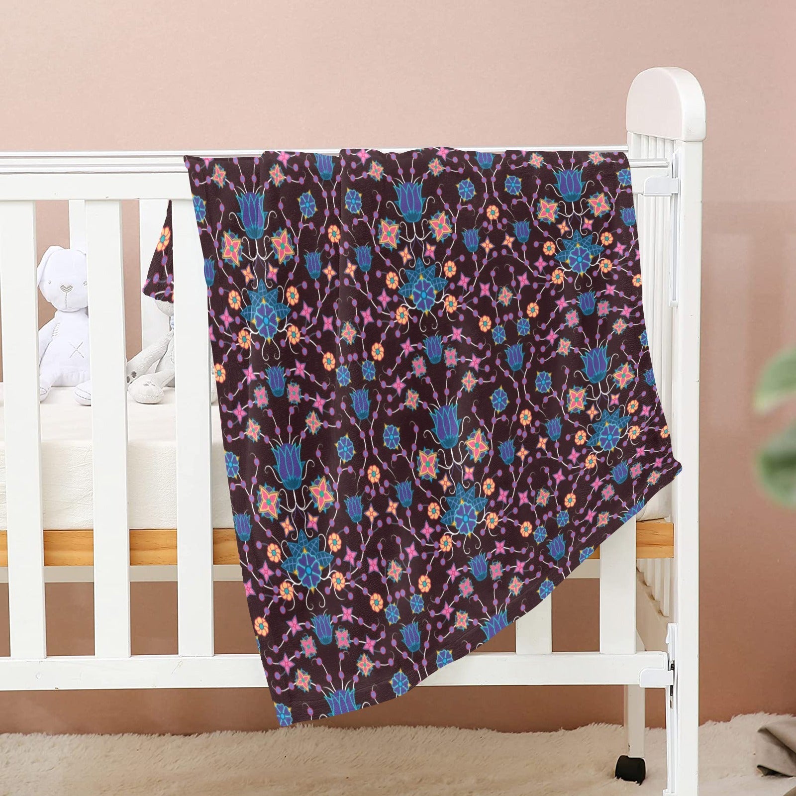 Floral Damask Purple Baby Blanket 30"x40" Baby Blanket 30"x40" e-joyer 