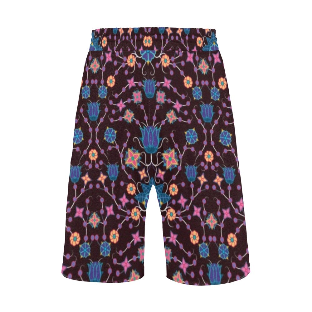 Floral Damask Purple Men's All Over Print Casual Shorts (Model L23) short e-joyer 