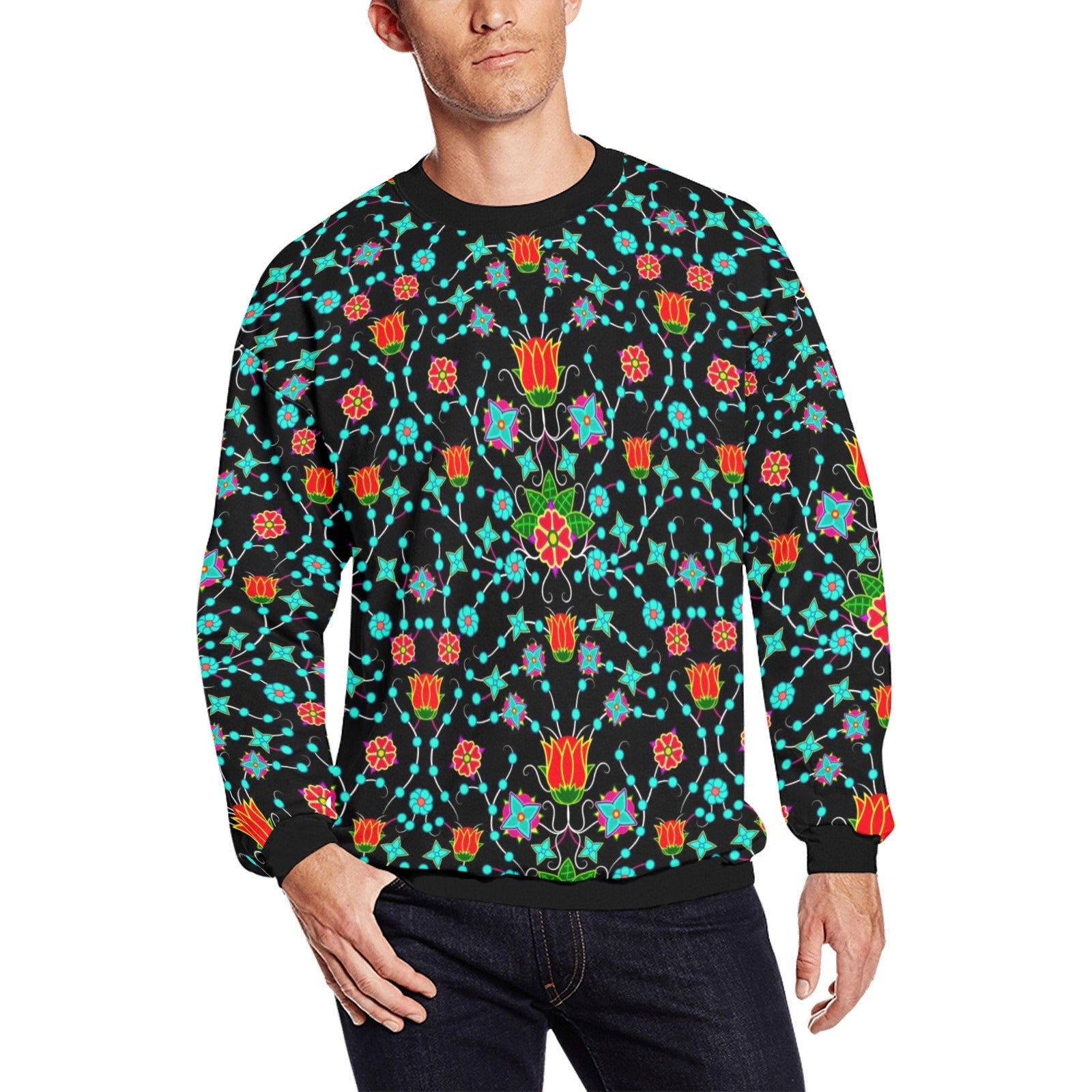 Floral Damask Upgrade All Over Print Crewneck Sweatshirt for Men (Model H18) shirt e-joyer 
