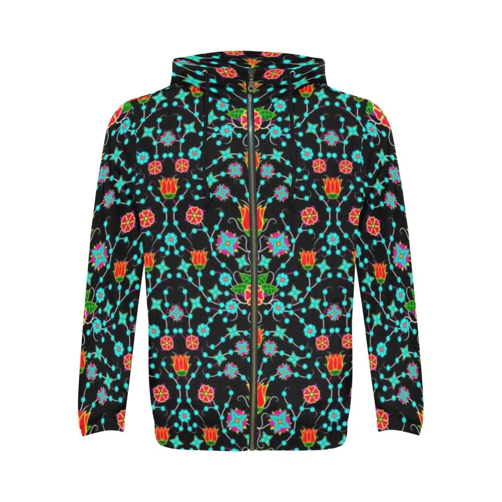 Floral Damask Upgrade All Over Print Full Zip Hoodie for Men (Model H14) hoodie e-joyer 