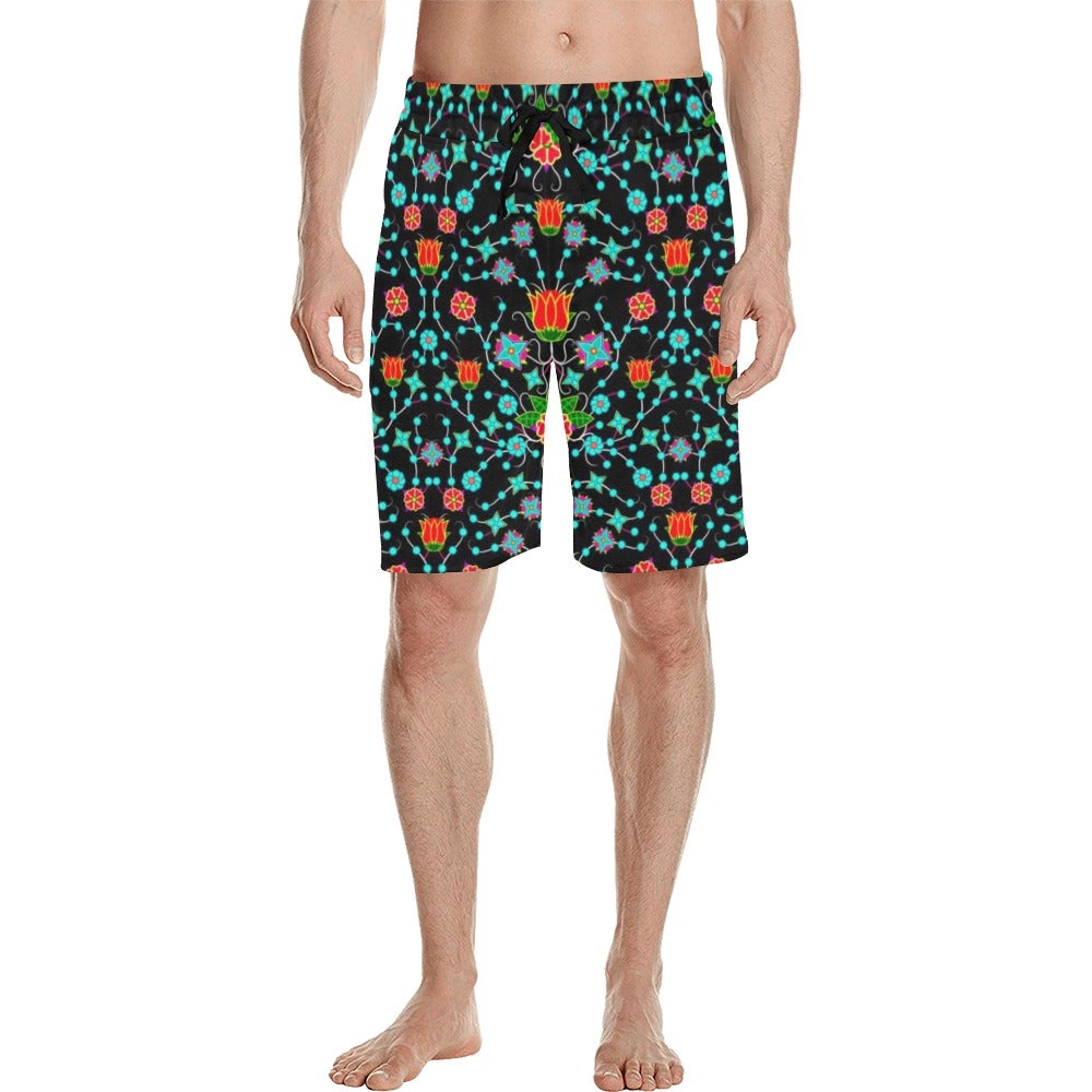 Floral Damask Upgrade Men's All Over Print Casual Shorts (Model L23) short e-joyer 