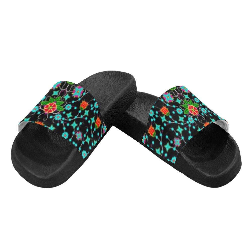 Floral Damask Upgrade Men's Slide Sandals (Model 057) sandals e-joyer 
