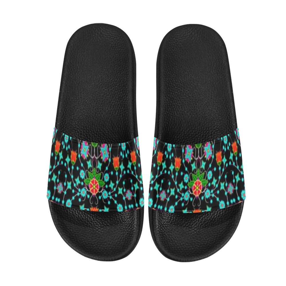 Floral Damask Upgrade Men's Slide Sandals (Model 057) sandals e-joyer 