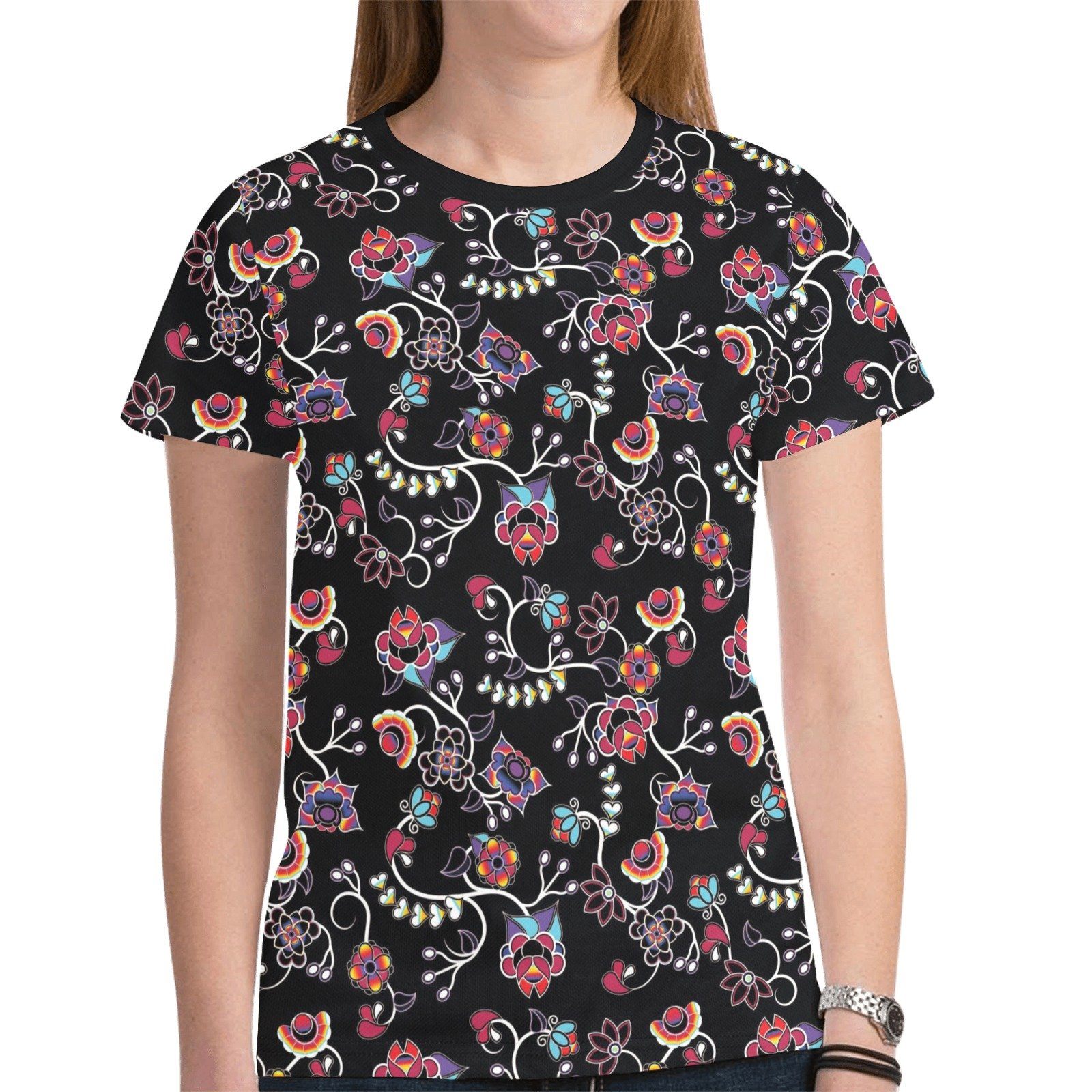 Floral Danseur New All Over Print T-shirt for Women (Model T45) tshirt e-joyer 