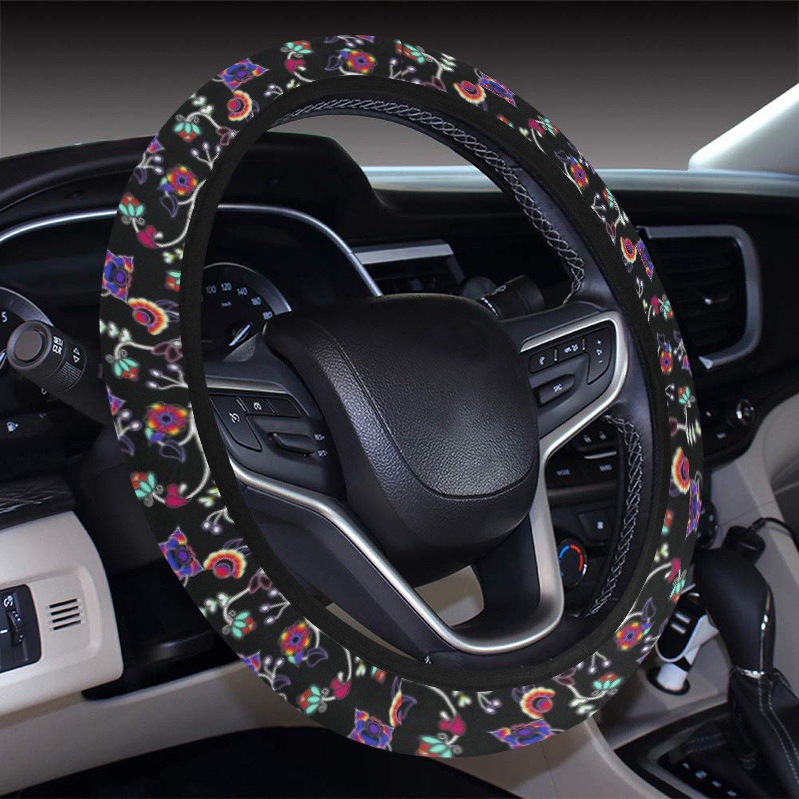 Floral Danseur Steering Wheel Cover with Elastic Edge Steering Wheel Cover with Elastic Edge e-joyer 