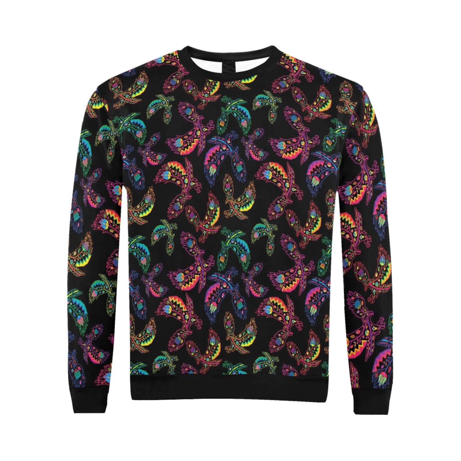 Floral Eagle All Over Print Crewneck Sweatshirt for Men (Model H18) shirt e-joyer 