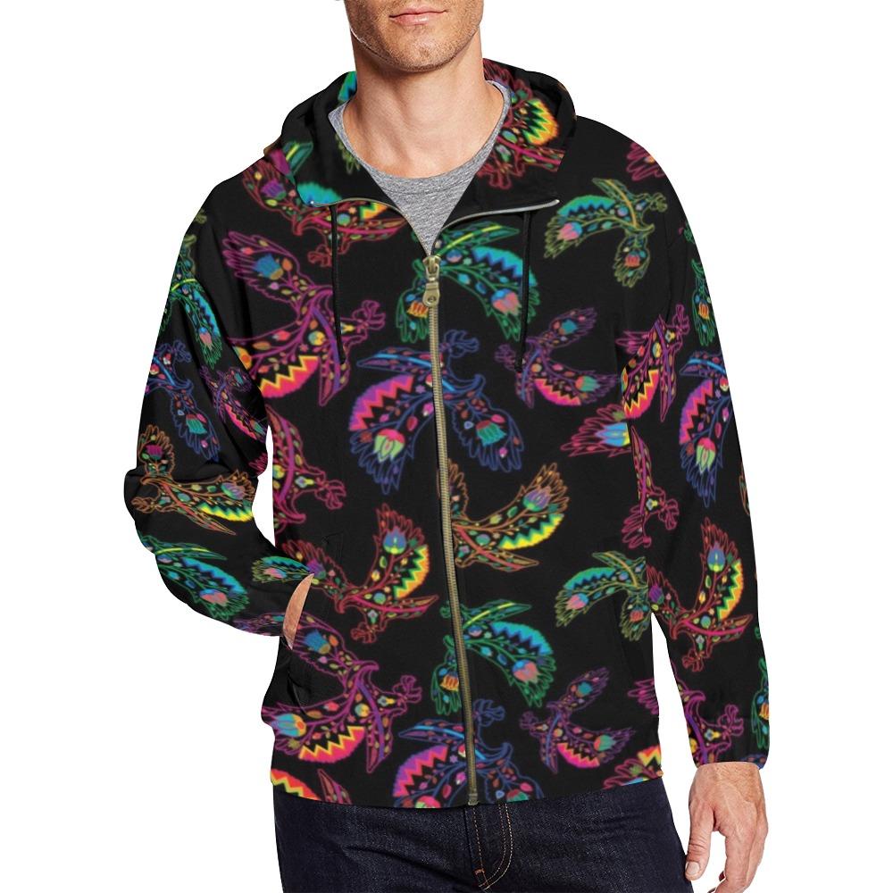 Floral Eagle All Over Print Full Zip Hoodie for Men (Model H14) All Over Print Full Zip Hoodie for Men (H14) e-joyer 