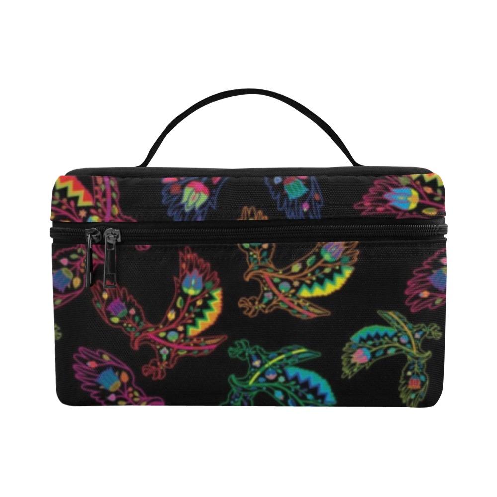 Floral Eagle Cosmetic Bag/Large (Model 1658) Cosmetic Bag e-joyer 