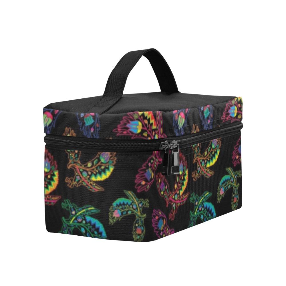 Floral Eagle Cosmetic Bag/Large (Model 1658) Cosmetic Bag e-joyer 