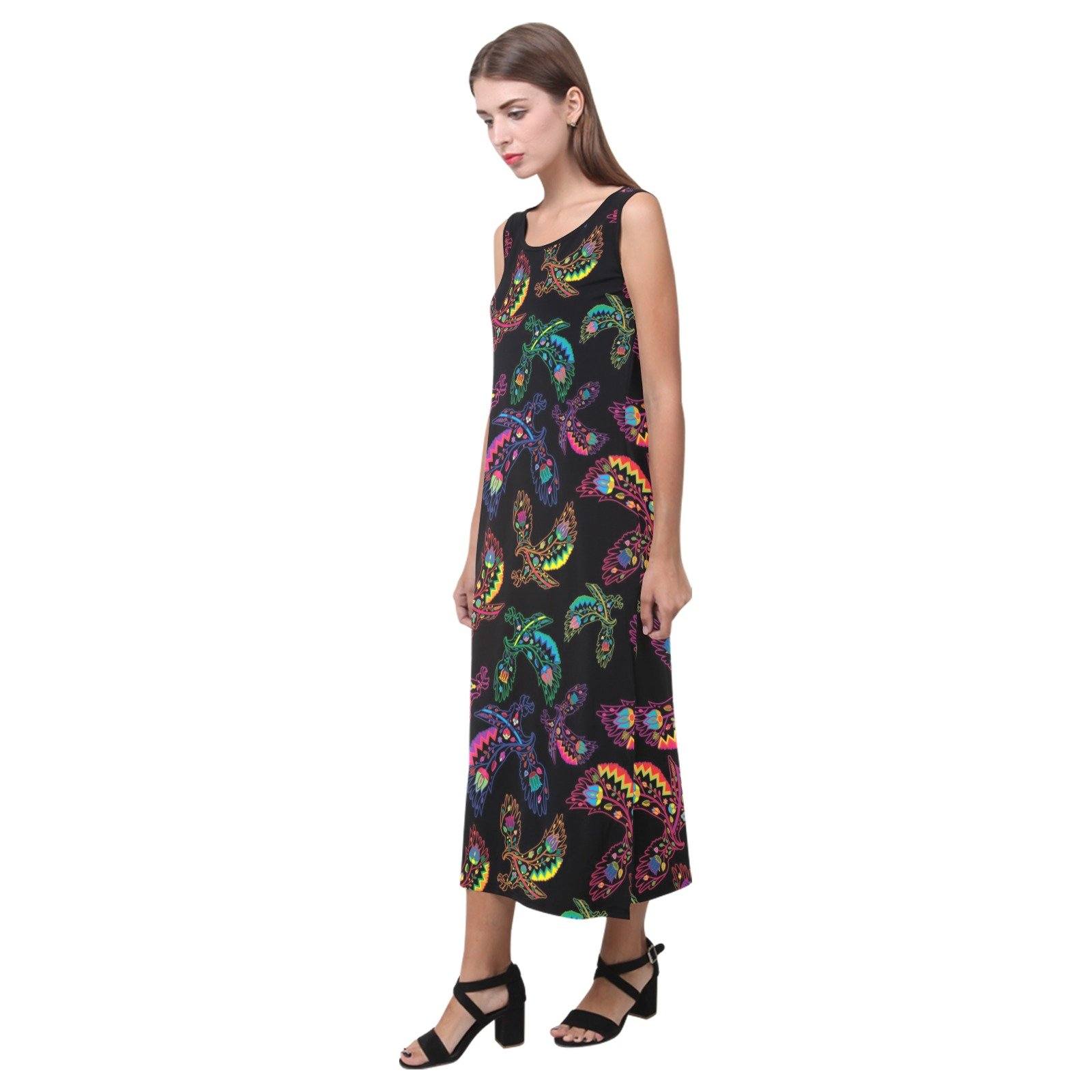 Floral Eagle Phaedra Sleeveless Open Fork Long Dress (Model D08) dress e-joyer 