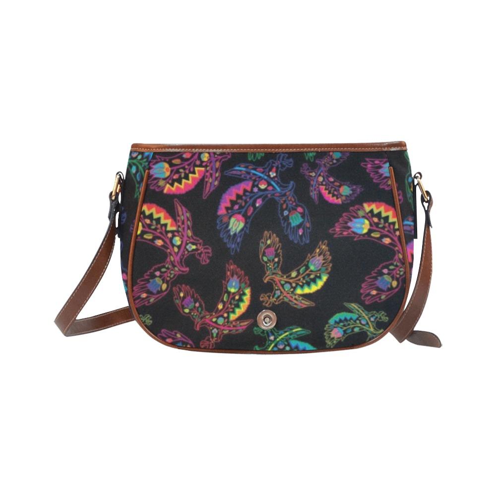 Floral Eagle Saddle Bag/Large (Model 1649) bag e-joyer 