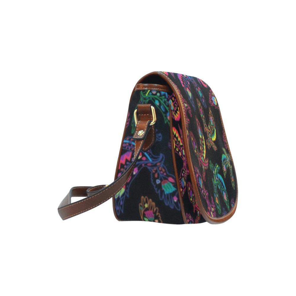 Floral Eagle Saddle Bag/Large (Model 1649) bag e-joyer 