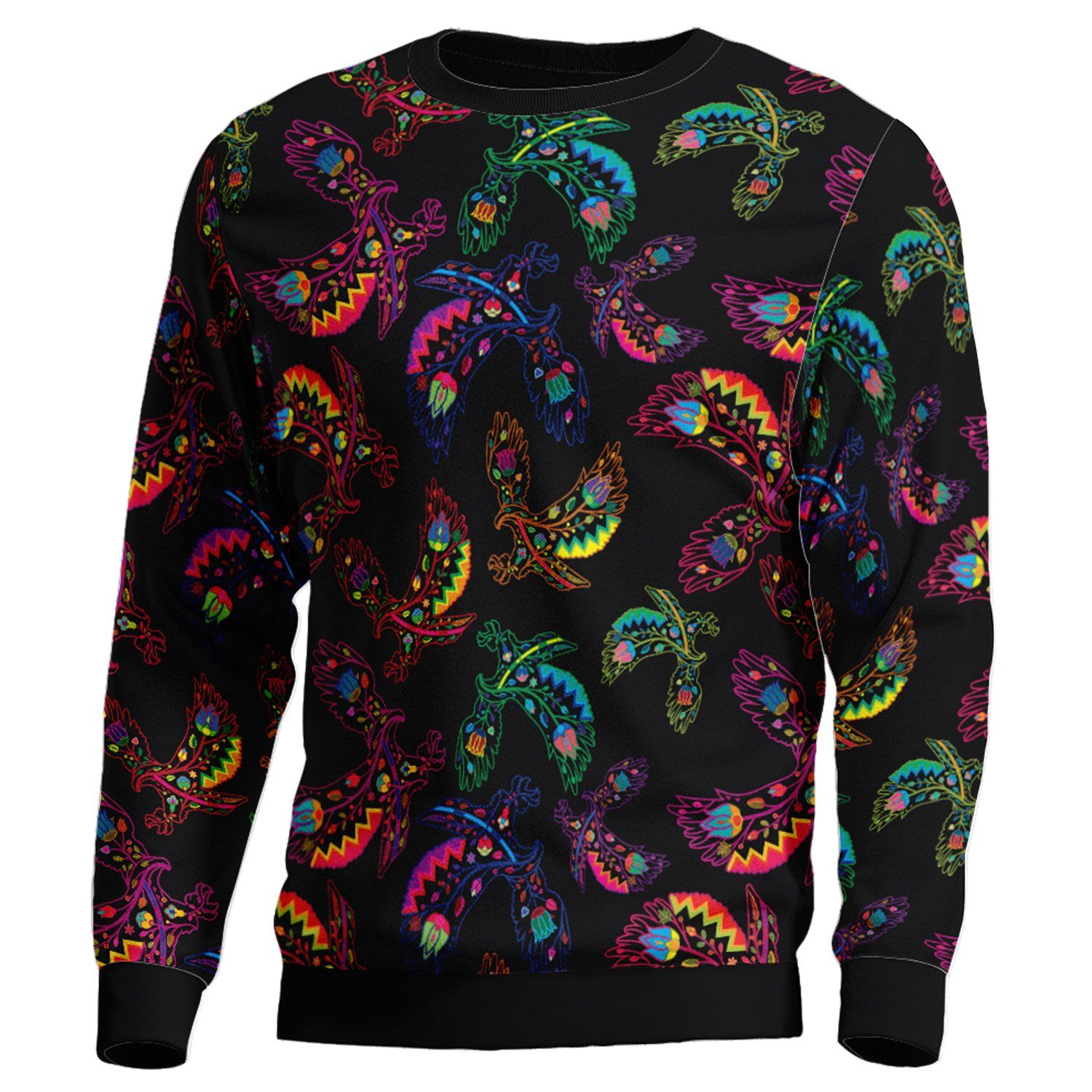 Floral Eagle Unisex Crewneck Long Sleeve Top 49 Dzine 