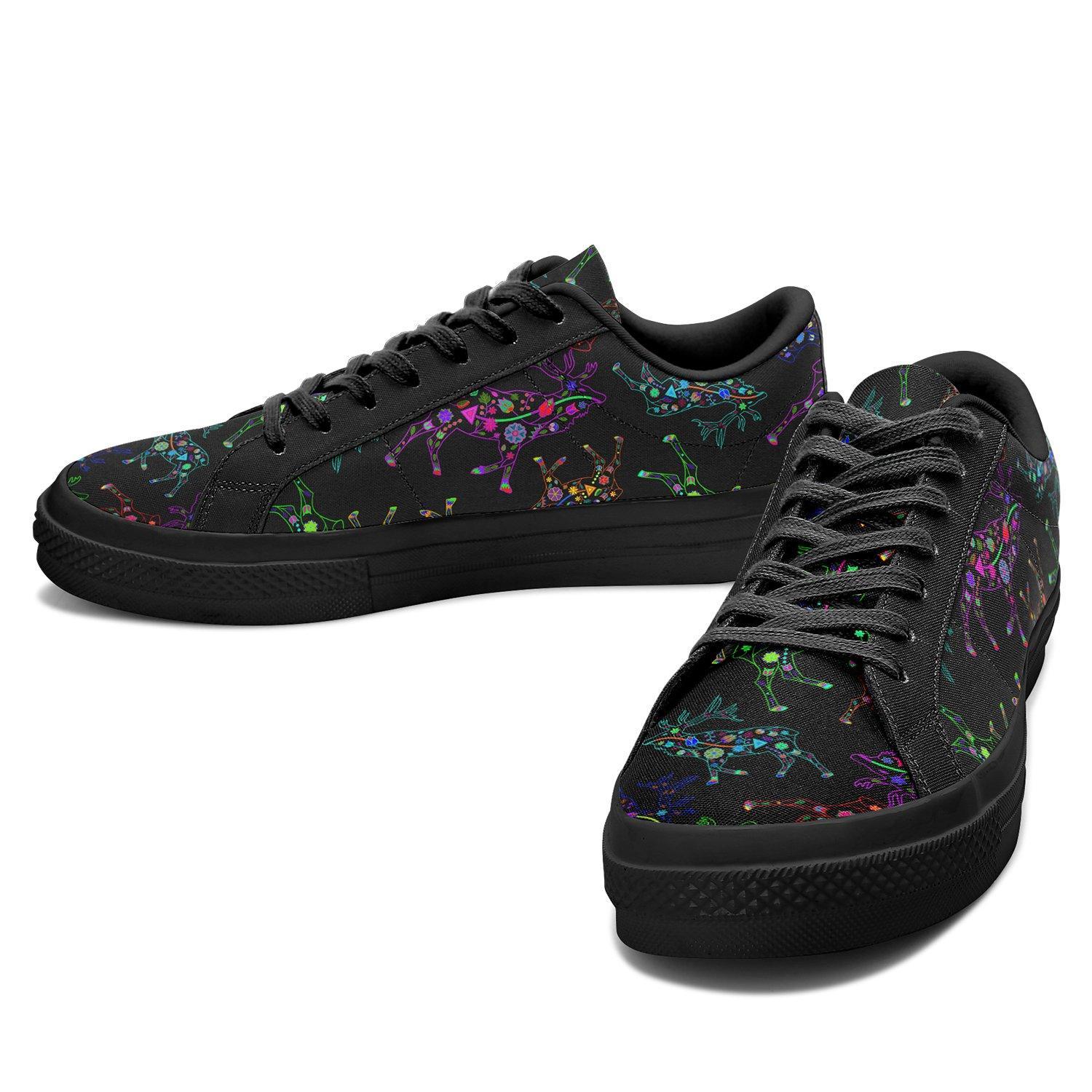 Floral Elk Aapisi Low Top Canvas Shoes Black Sole aapisi Herman 