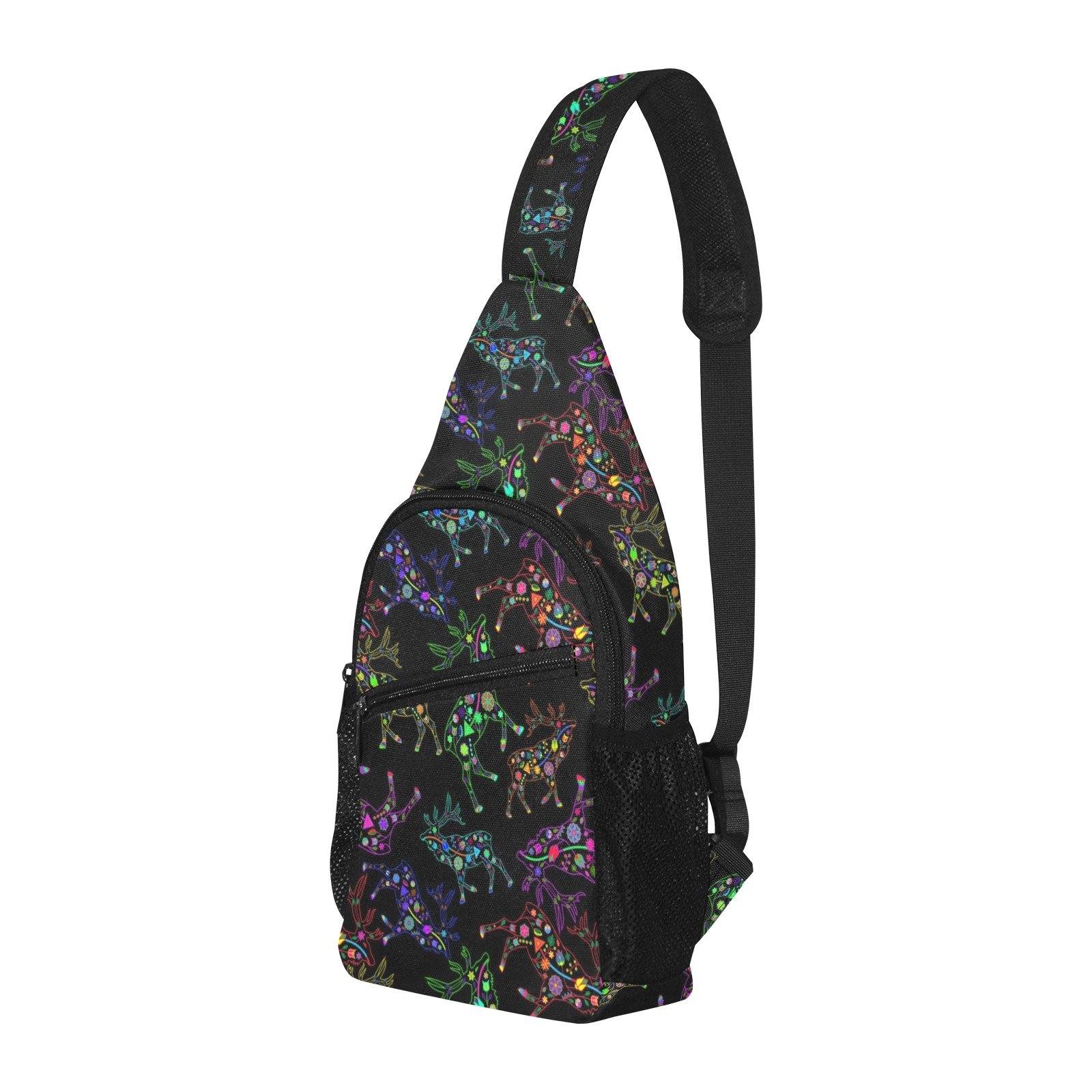 Floral Elk All Over Print Chest Bag (Model 1719) All Over Print Chest Bag (1719) e-joyer 