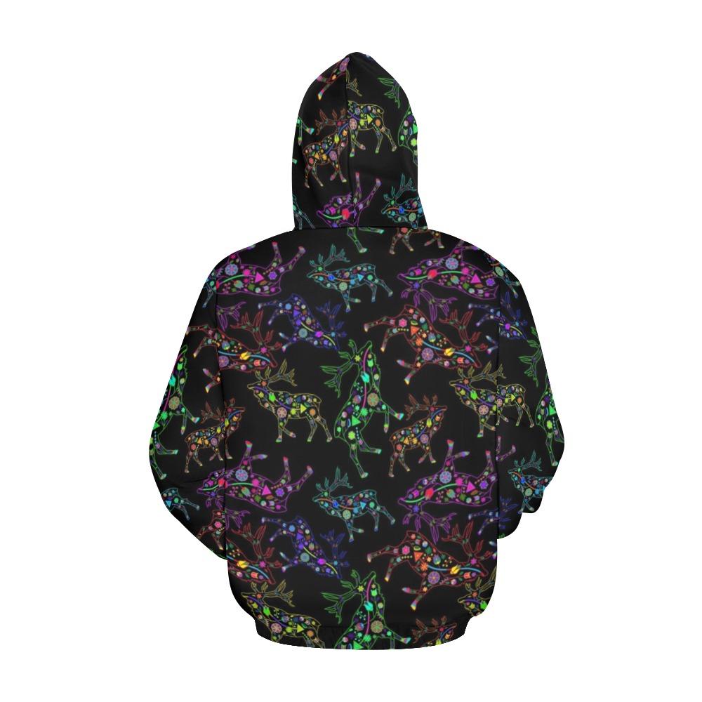 Floral Elk All Over Print Hoodie for Women (USA Size) (Model H13) All Over Print Hoodie for Women (H13) e-joyer 