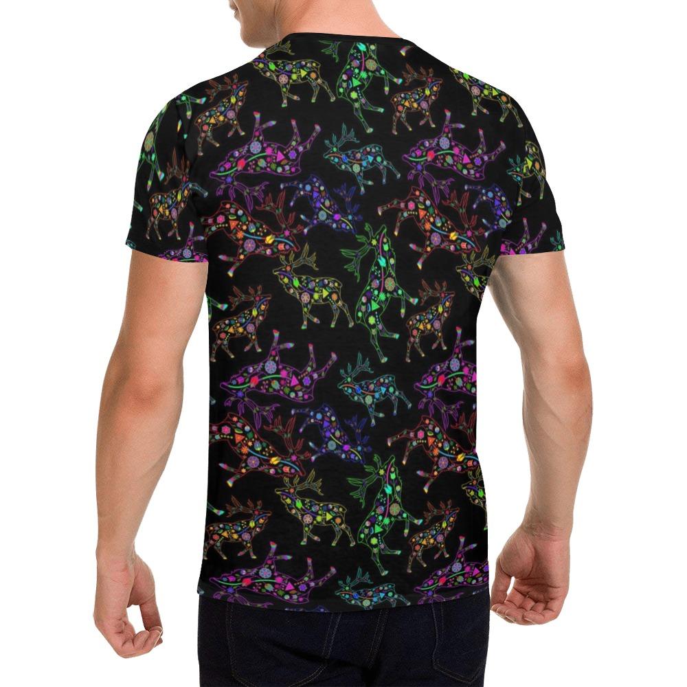 Floral Elk All Over Print T-Shirt for Men (USA Size) (Model T40) All Over Print T-Shirt for Men (T40) e-joyer 