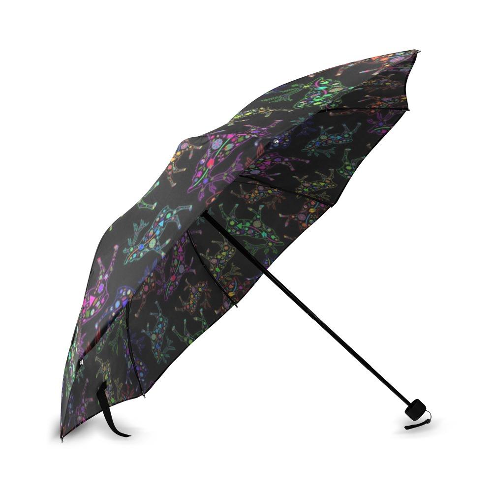 Floral Elk Foldable Umbrella (Model U01) Foldable Umbrella e-joyer 