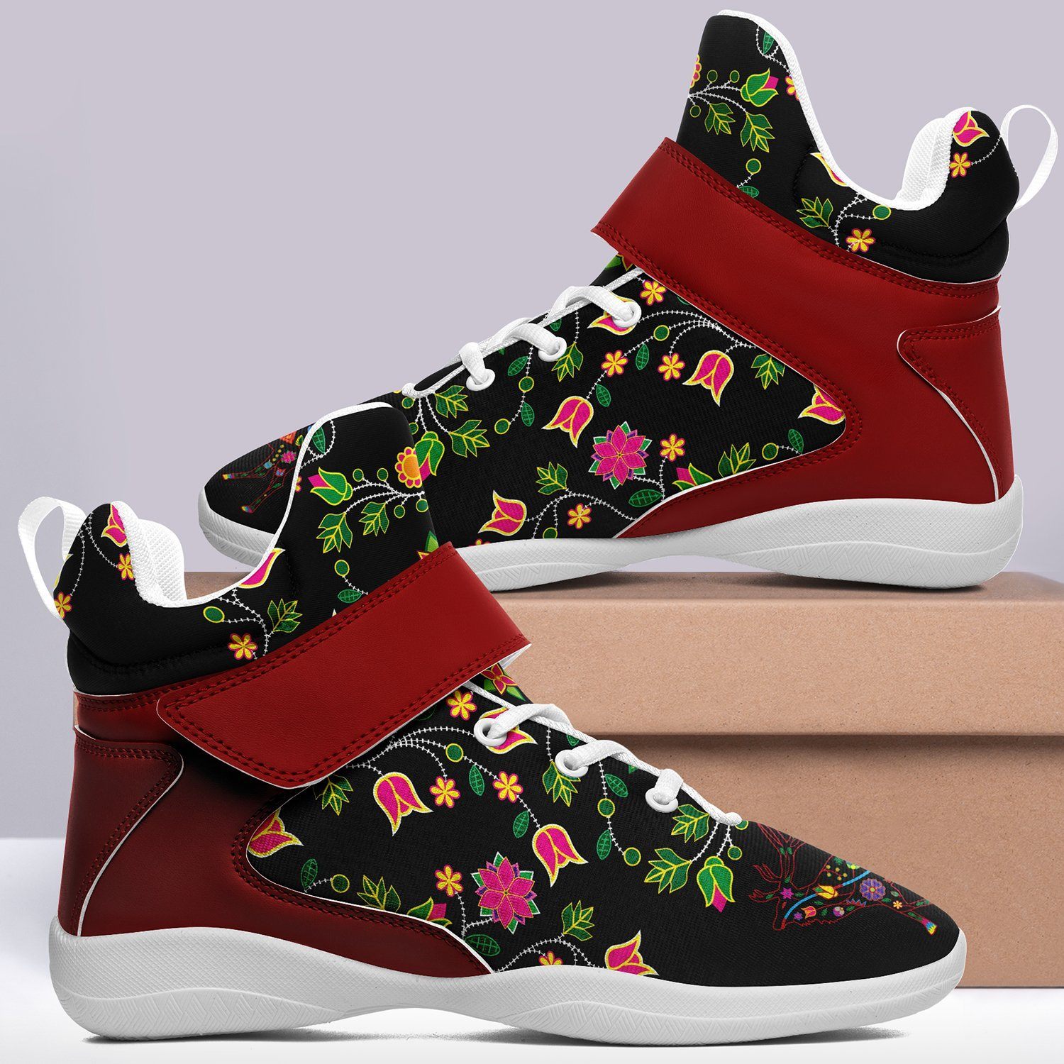 Floral Elk Ipottaa Basketball / Sport High Top Shoes - White Sole 49 Dzine 