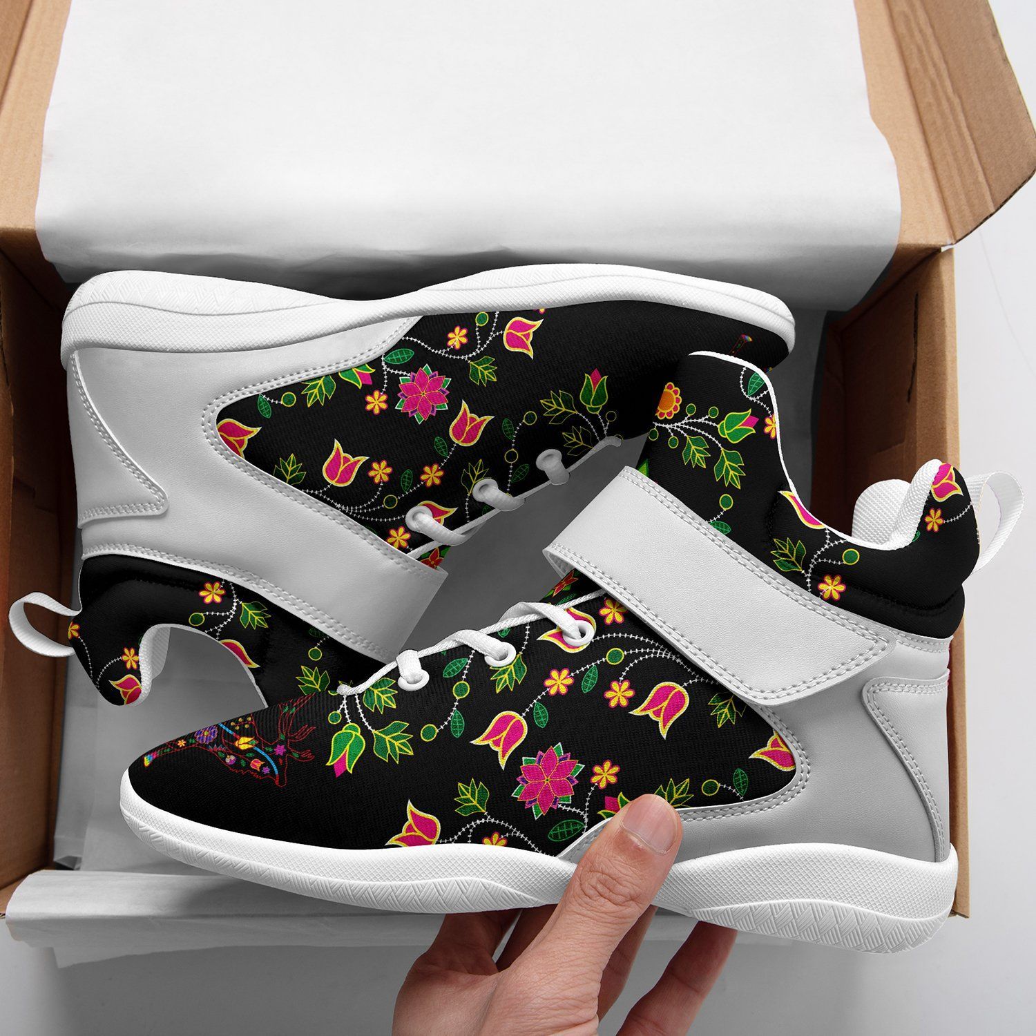 Floral Elk Ipottaa Basketball / Sport High Top Shoes - White Sole 49 Dzine 