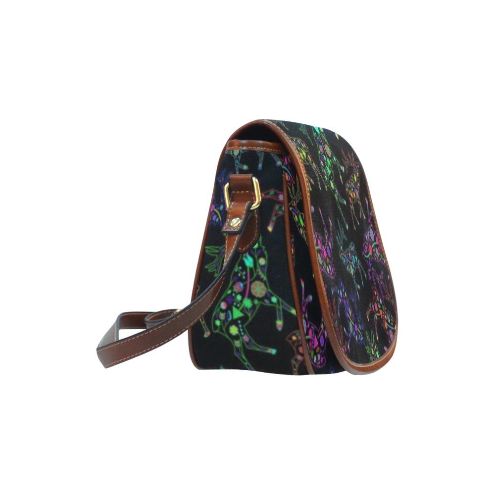 Floral Elk Saddle Bag/Small (Model 1649) Full Customization bag e-joyer 