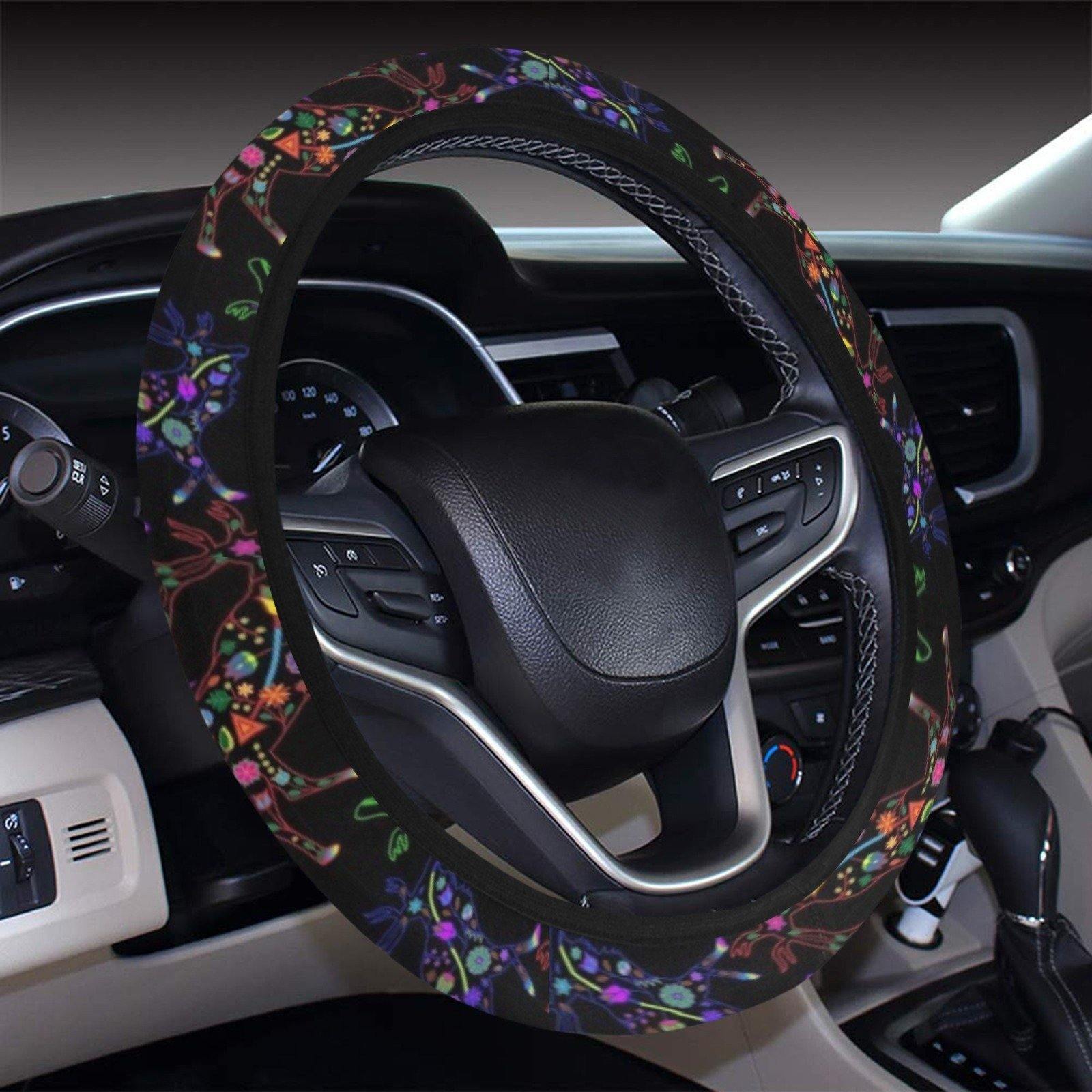 Floral Elk Steering Wheel Cover with Elastic Edge Steering Wheel Cover with Elastic Edge e-joyer 