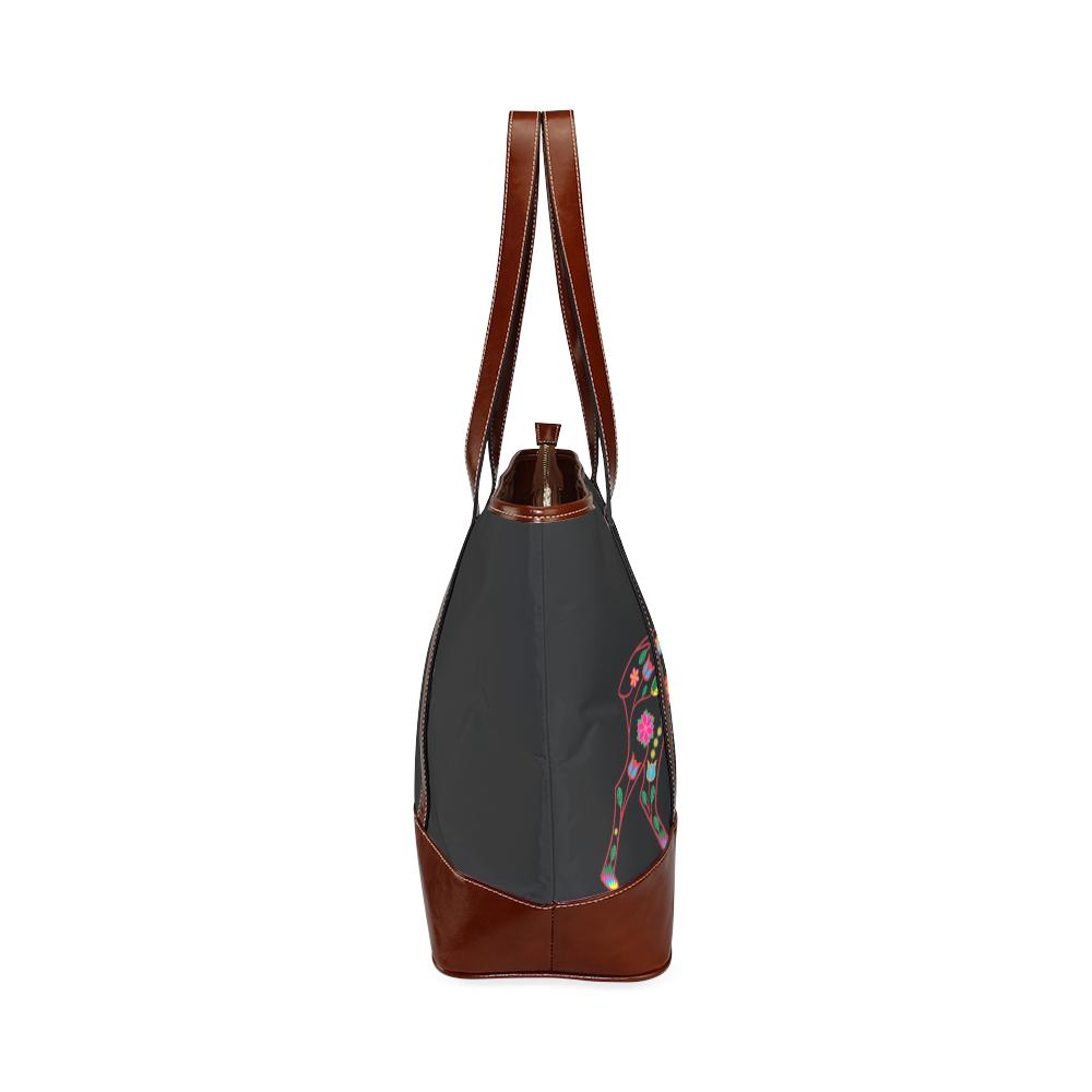 Floral Elk Tote Handbag (Model 1642) Tote Handbags (1642) e-joyer 