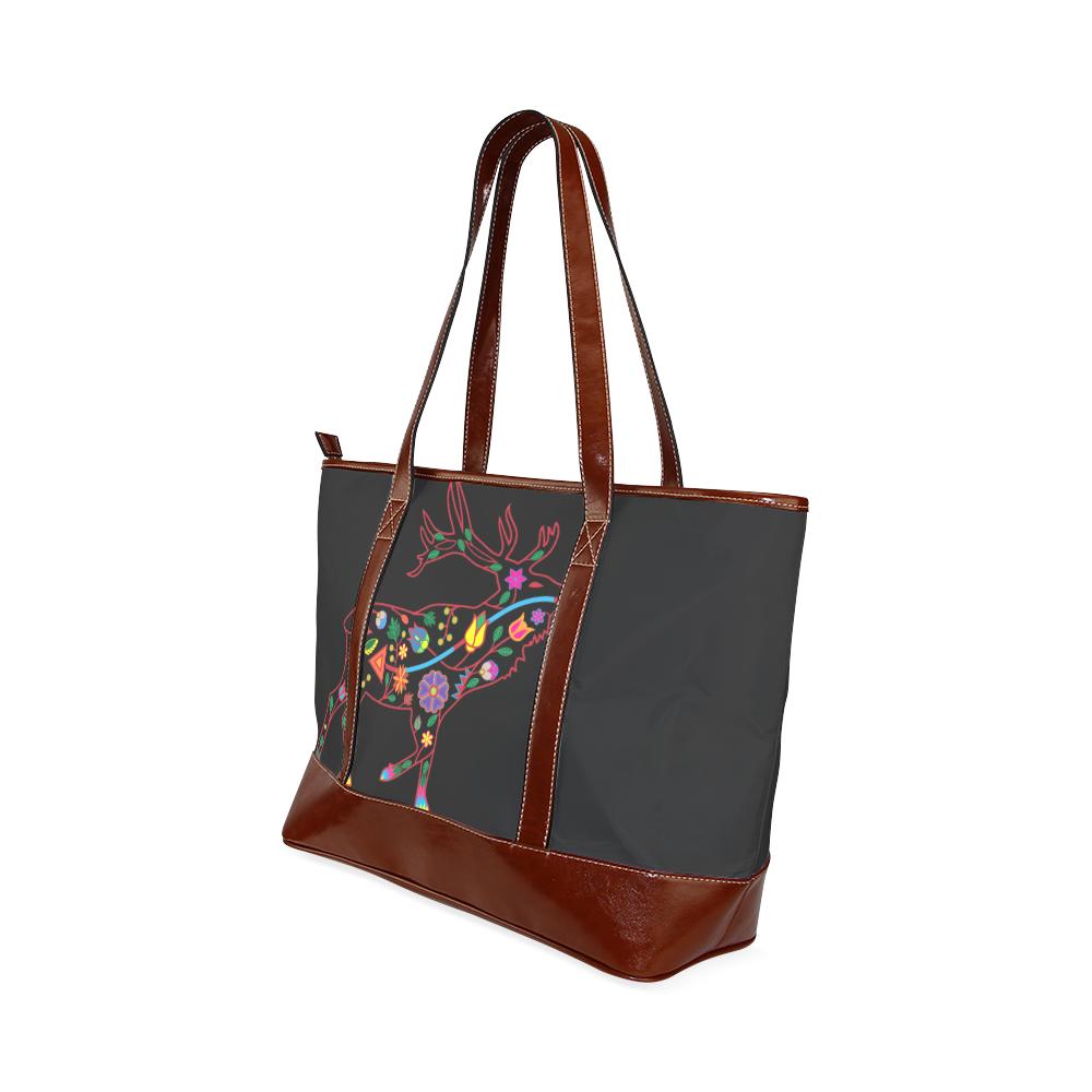 Floral Elk Tote Handbag (Model 1642) Tote Handbags (1642) e-joyer 