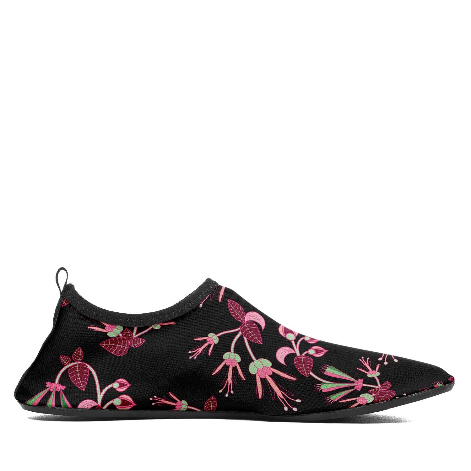 Floral Green Black Kid's Slip On Shoes Herman 