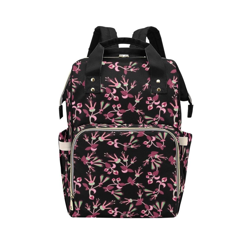 Floral Green Black Multi-Function Diaper Backpack/Diaper Bag (Model 1688) bag e-joyer 