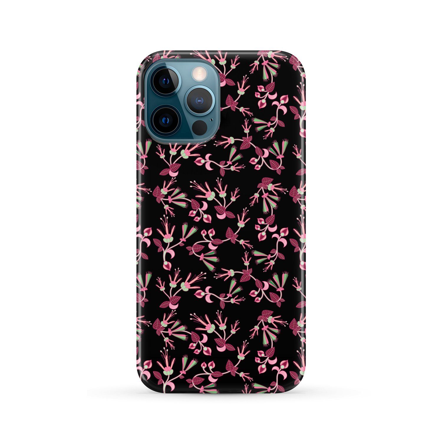 Floral Green Black Phone Case Phone Case wc-fulfillment iPhone 12 Pro Max 