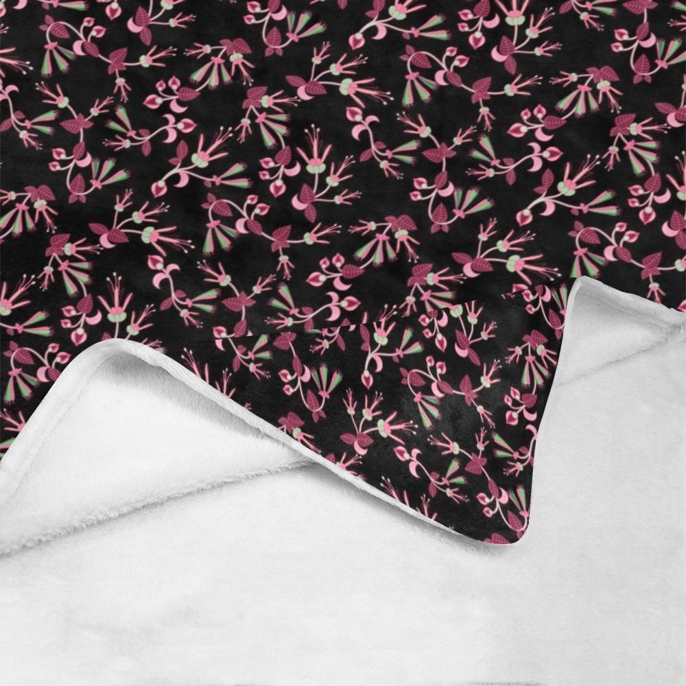 Floral Green Black Ultra-Soft Micro Fleece Blanket 50"x60" Ultra-Soft Blanket 50''x60'' e-joyer 