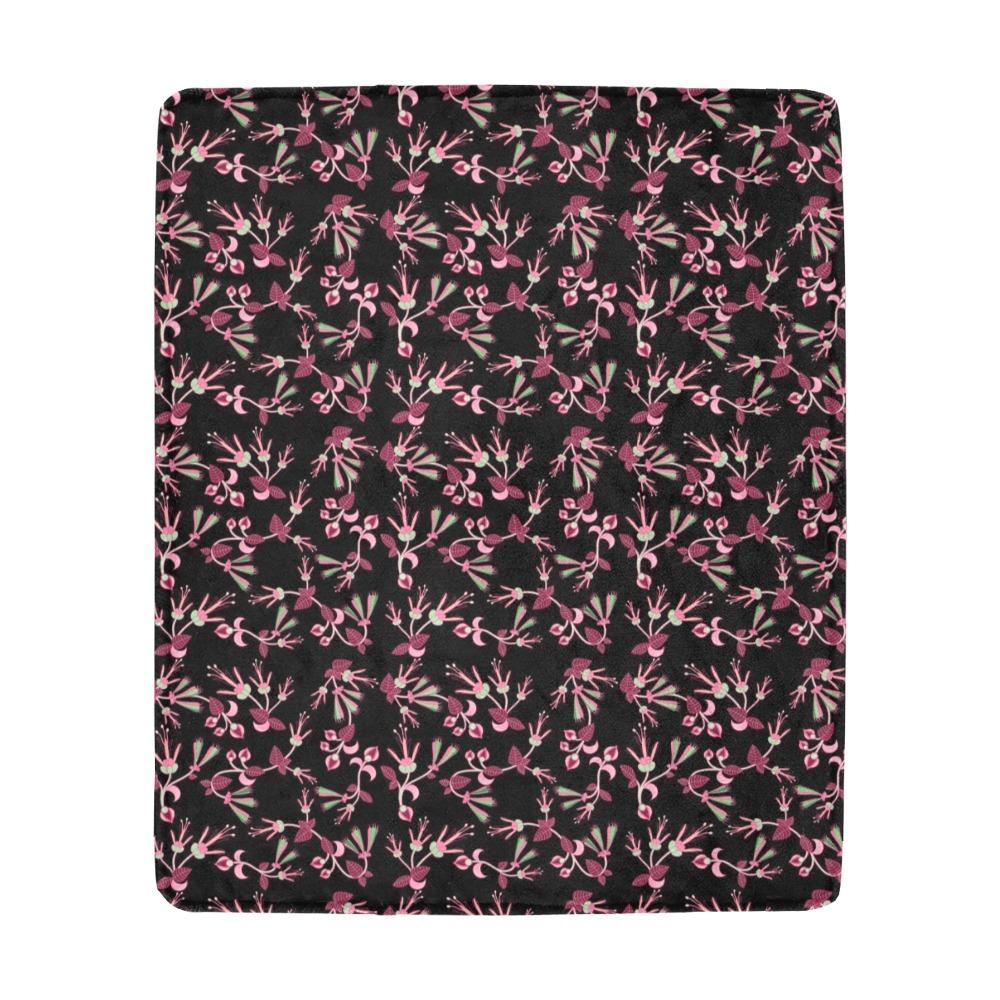 Floral Green Black Ultra-Soft Micro Fleece Blanket 50"x60" Ultra-Soft Blanket 50''x60'' e-joyer 