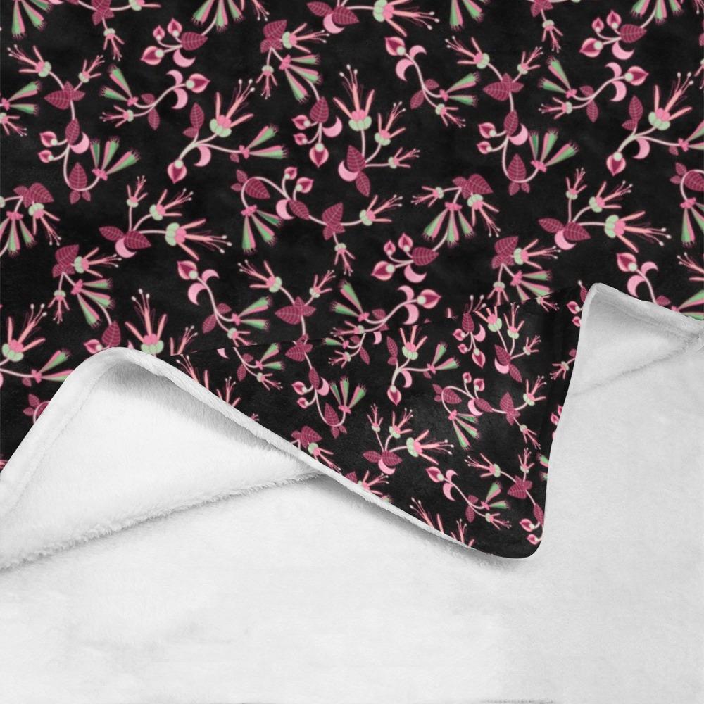 Floral Green Black Ultra-Soft Micro Fleece Blanket 60"x80" Ultra-Soft Blanket 60''x80'' e-joyer 