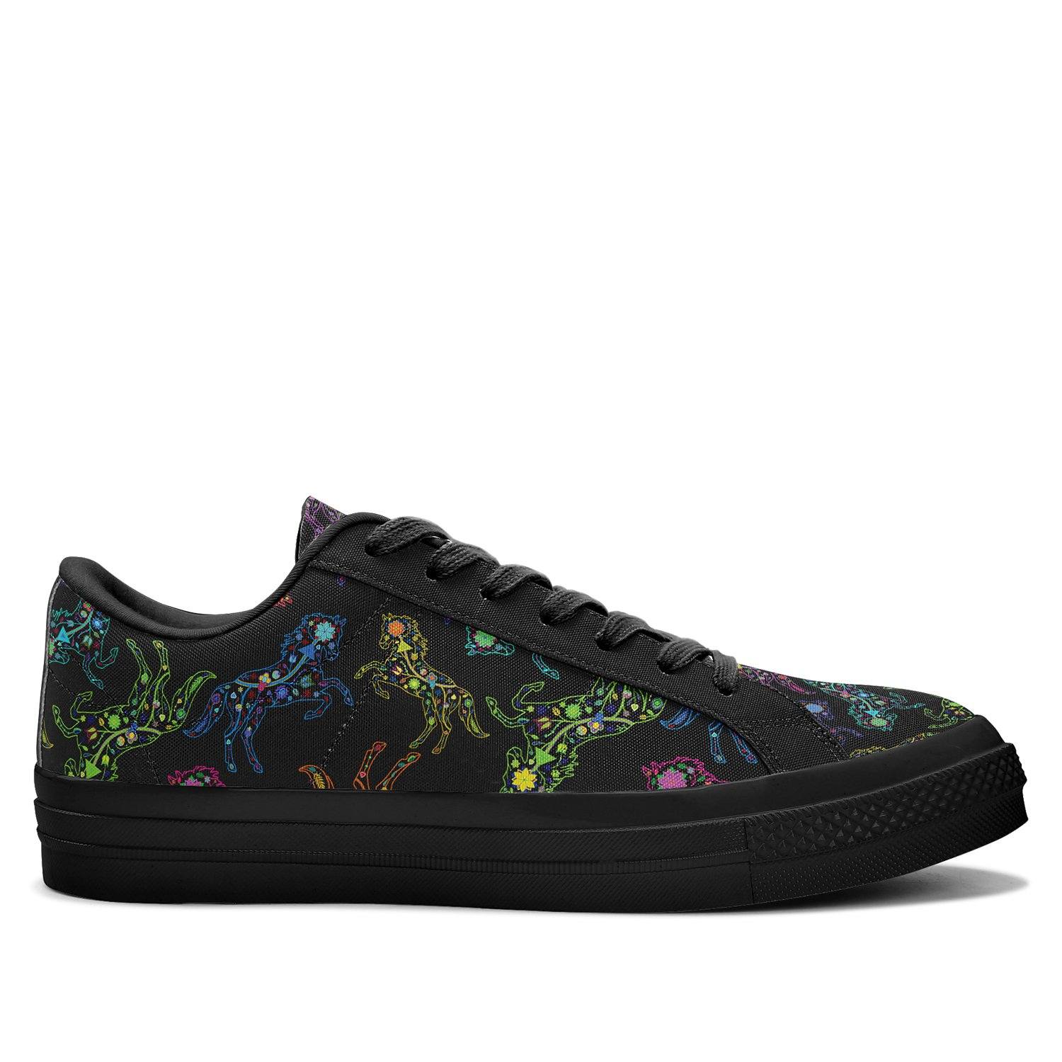 Floral Horse Aapisi Low Top Canvas Shoes Black Sole aapisi Herman 