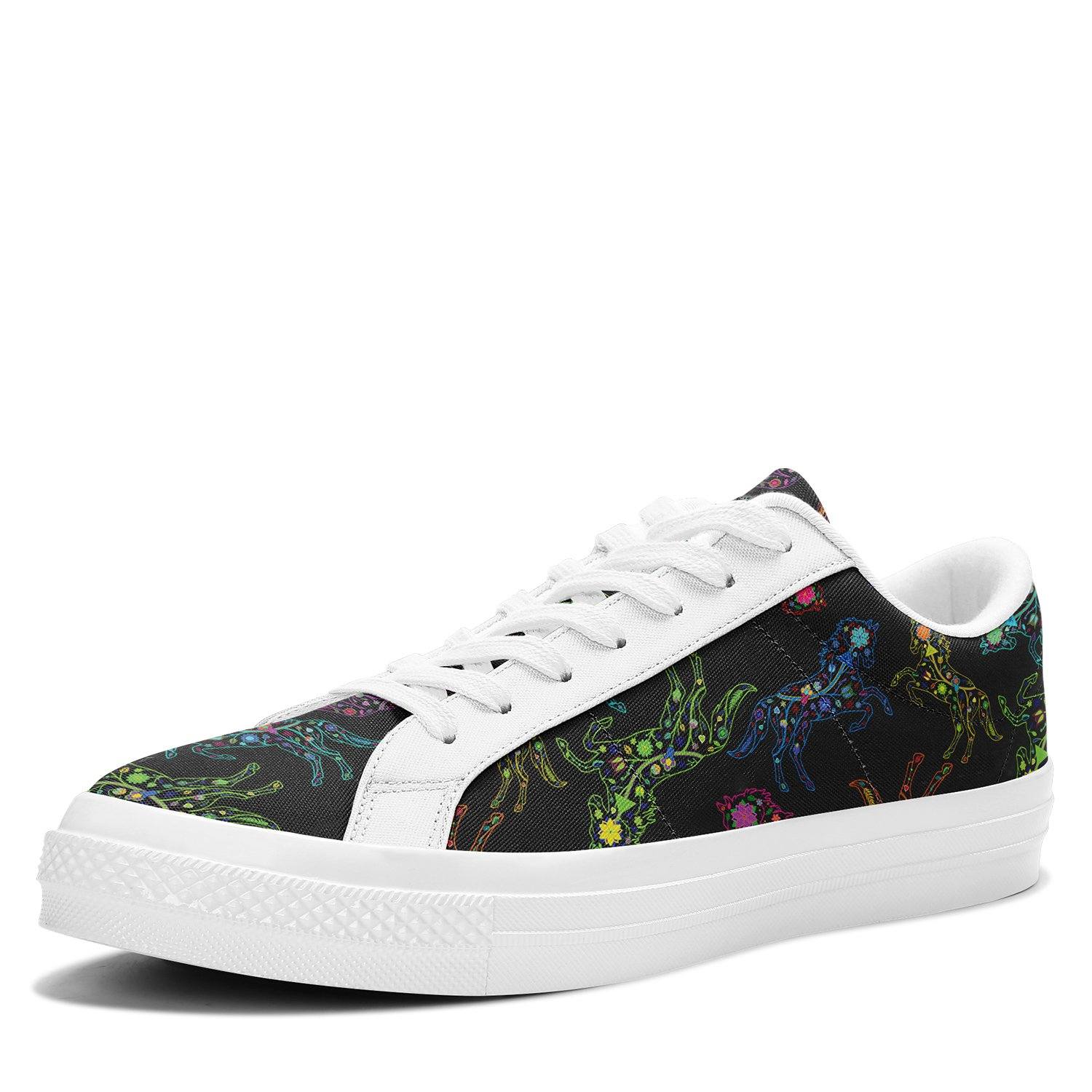 Floral Horse Aapisi Low Top Canvas Shoes White Sole aapisi Herman 