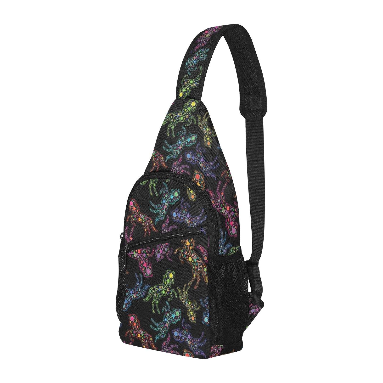 Floral Horse All Over Print Chest Bag (Model 1719) All Over Print Chest Bag (1719) e-joyer 