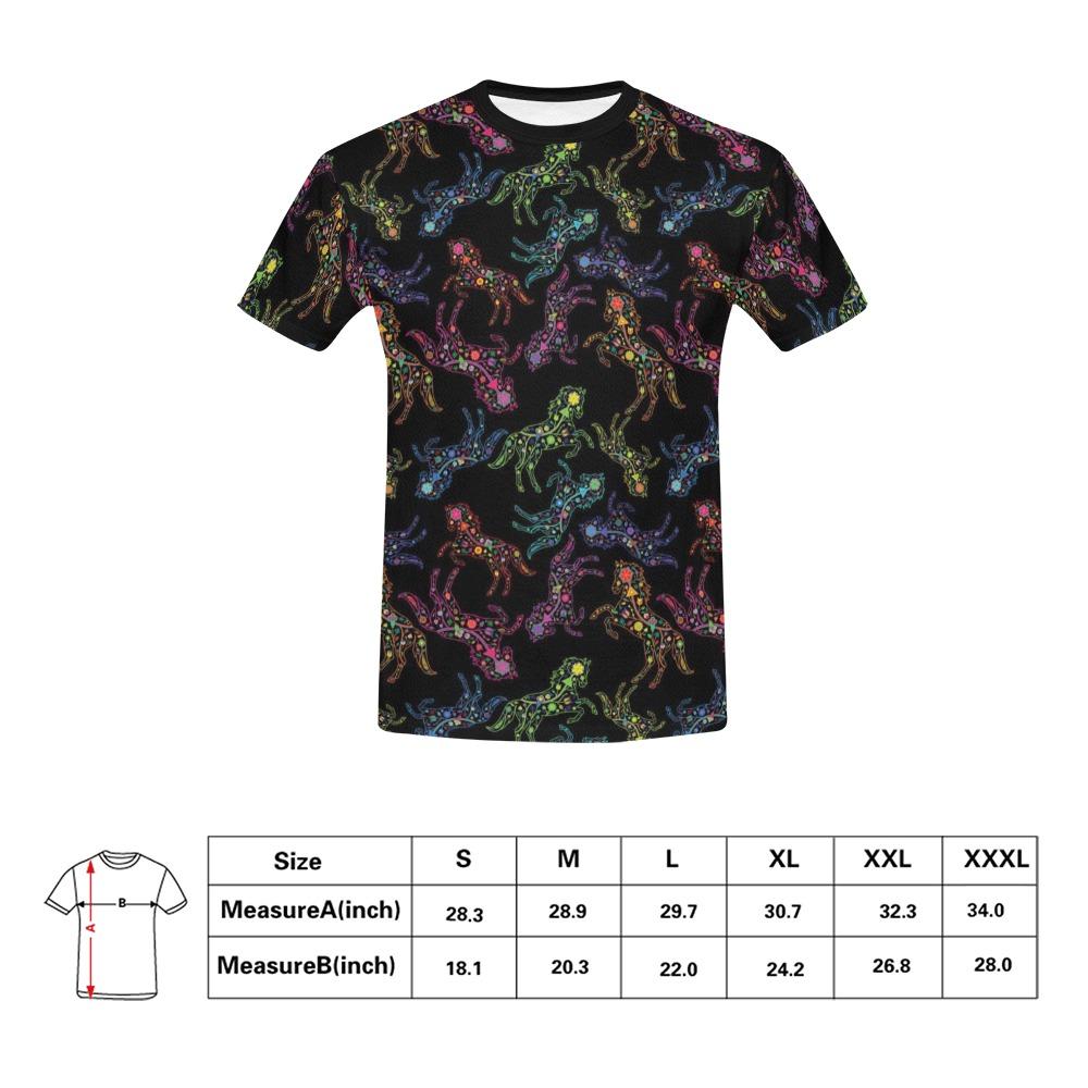 Floral Horse All Over Print T-Shirt for Men (USA Size) (Model T40) All Over Print T-Shirt for Men (T40) e-joyer 