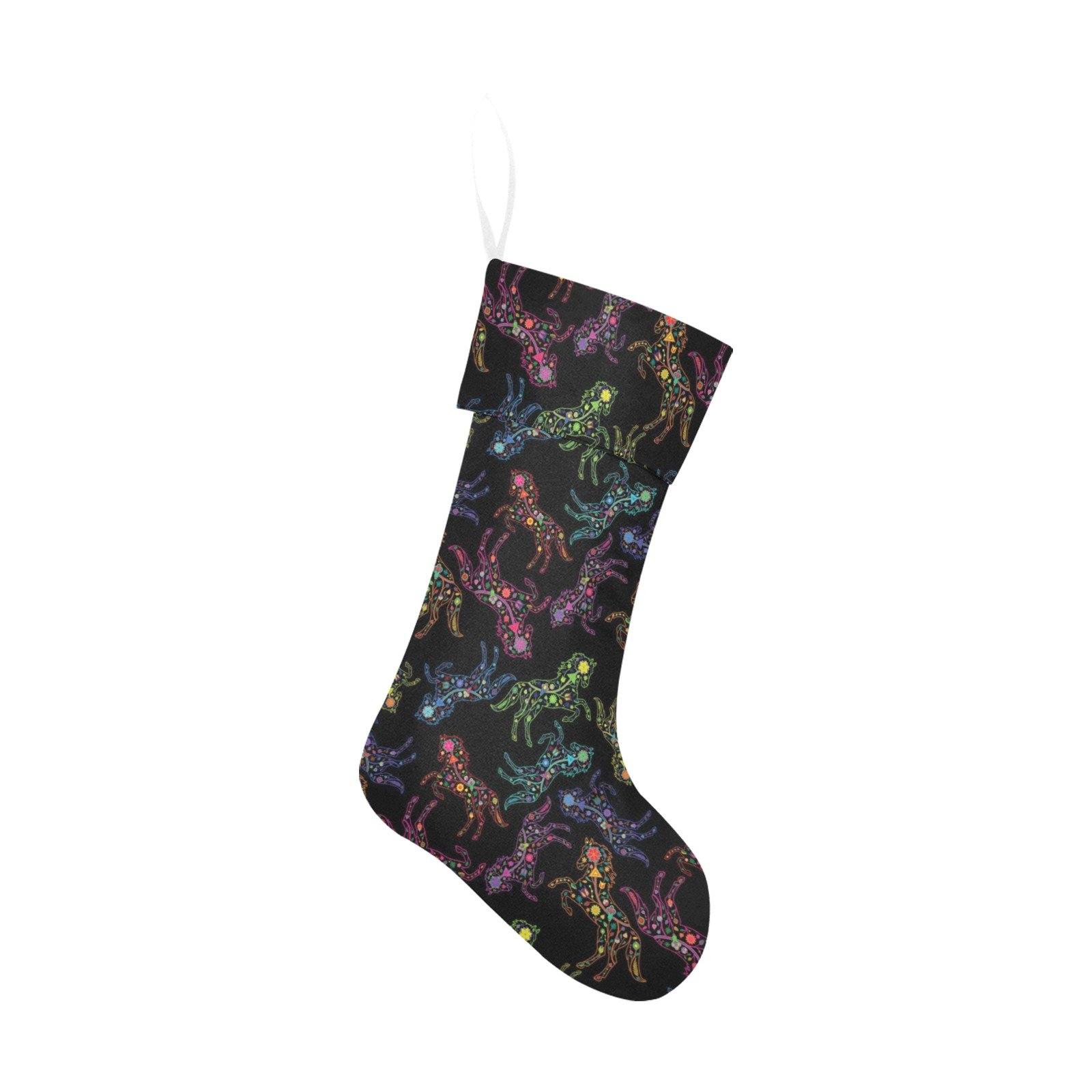 Floral Horse Christmas Stocking holiday stocking e-joyer 